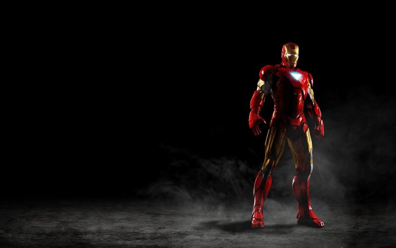 Iron Man Suit — Red, Dramatic, 3d Render, Smoke, Dark Background