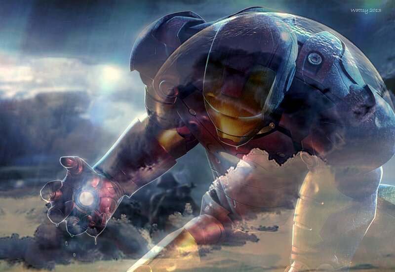 Iron Man Suit — Red, Dramatic, Digital Art, Armor
