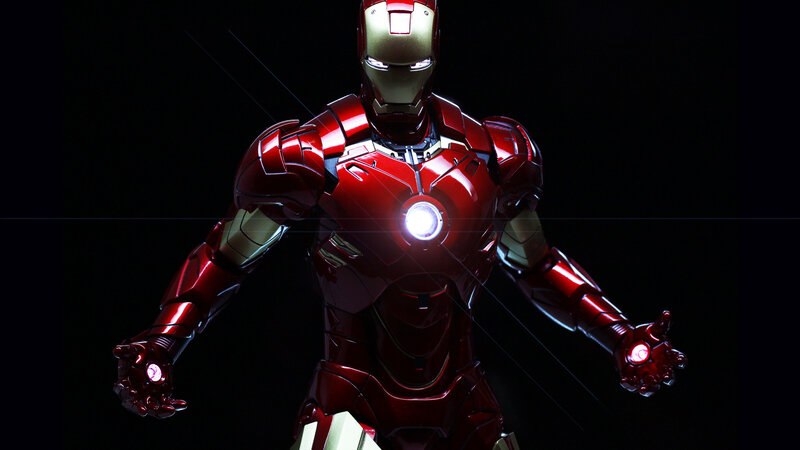 Iron Man Suit — Red, Dramatic, Digital Art, Chest Arc Reactor