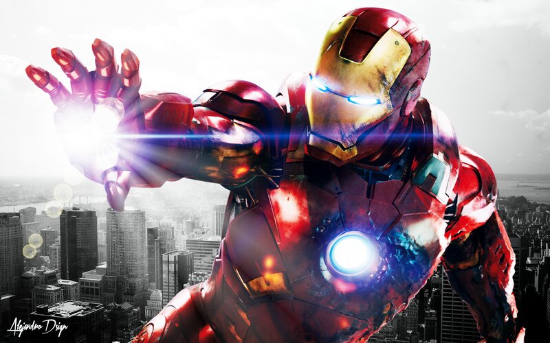 Iron Man Suit — Red, Dramatic, Digital Art, Cityscape