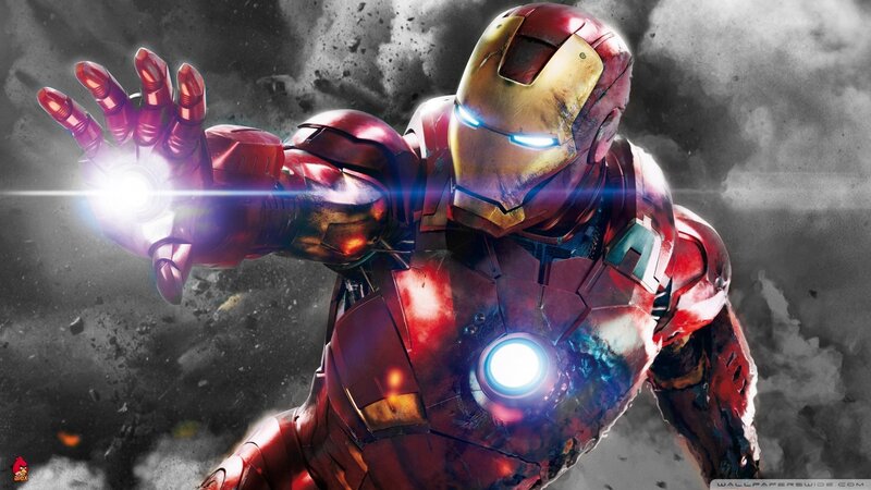 Iron Man Suit — Red, Dramatic, Digital Art, Hand Cannon, Chest Reactor