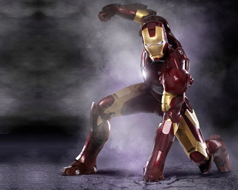 Iron Man Suit — Red, Dramatic, Digital Art, Smoke, Armor, Light