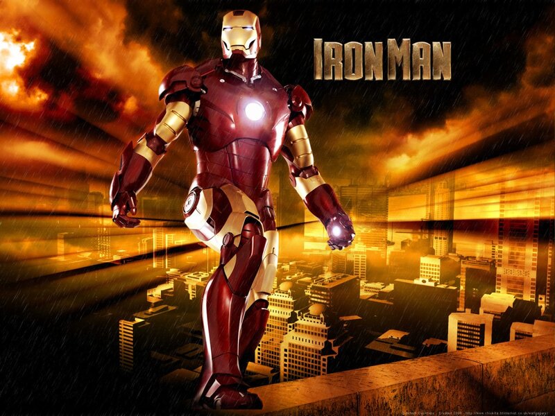 Iron Man Suit — Red, Dramatic, Night, Digital Art, Cityscape