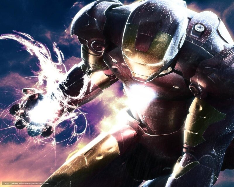 Iron Man Suit — Red, Dramatic, Night, Digital Art, Energy Blast