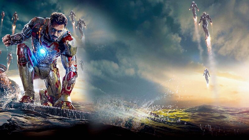Iron Man Suit — Red, Dramatic, Sunset, Digital Art