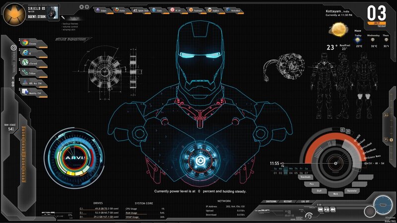 Iron Man Suit Schematic — Black, Technological