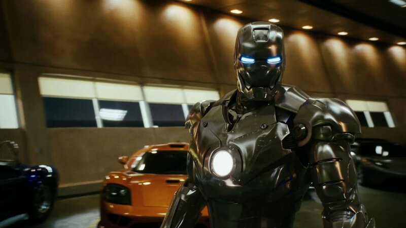 Iron Man Suit — Silver, Dramatic, Night