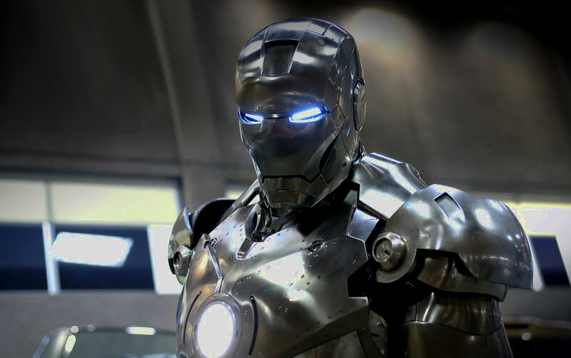 Iron Man suit with glowing eyes