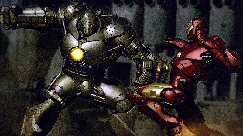 Iron Man Suits Fighting — Red
