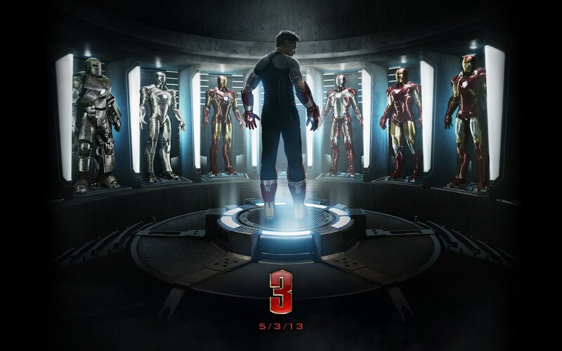 Iron Man suits in a lab