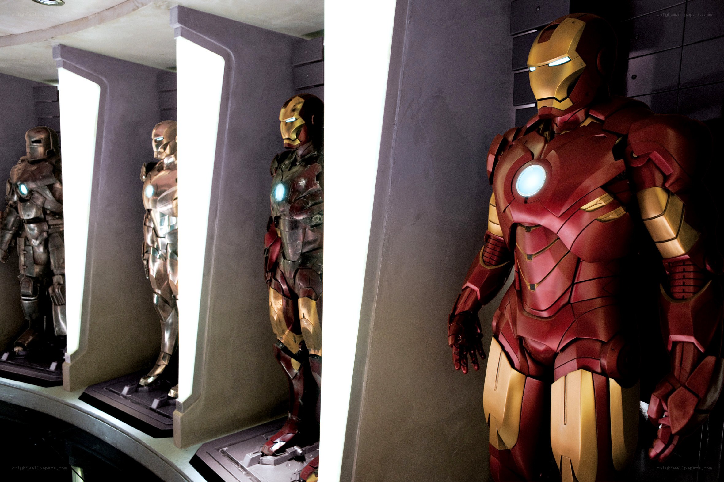 Iron Man suits on display