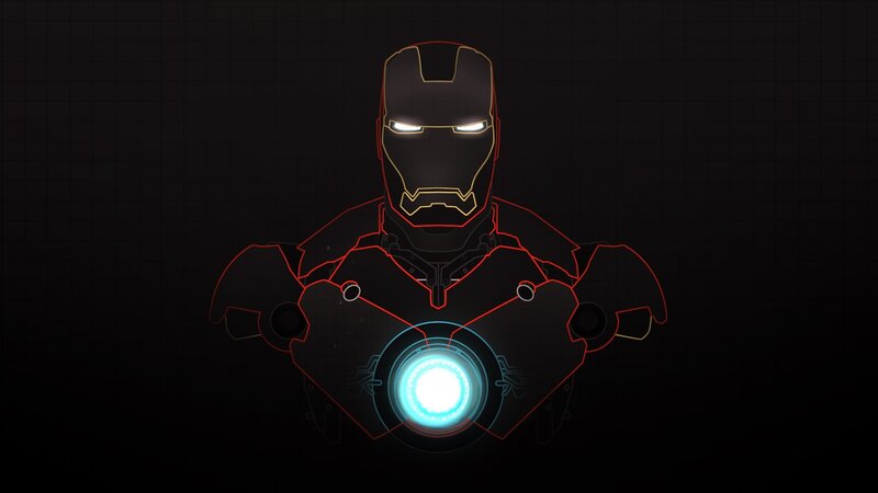 Iron Man Torso — Black, Dramatic, Night