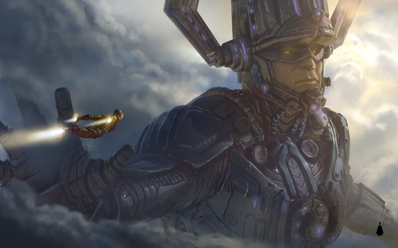 Iron Man Vs Galactus — Gray