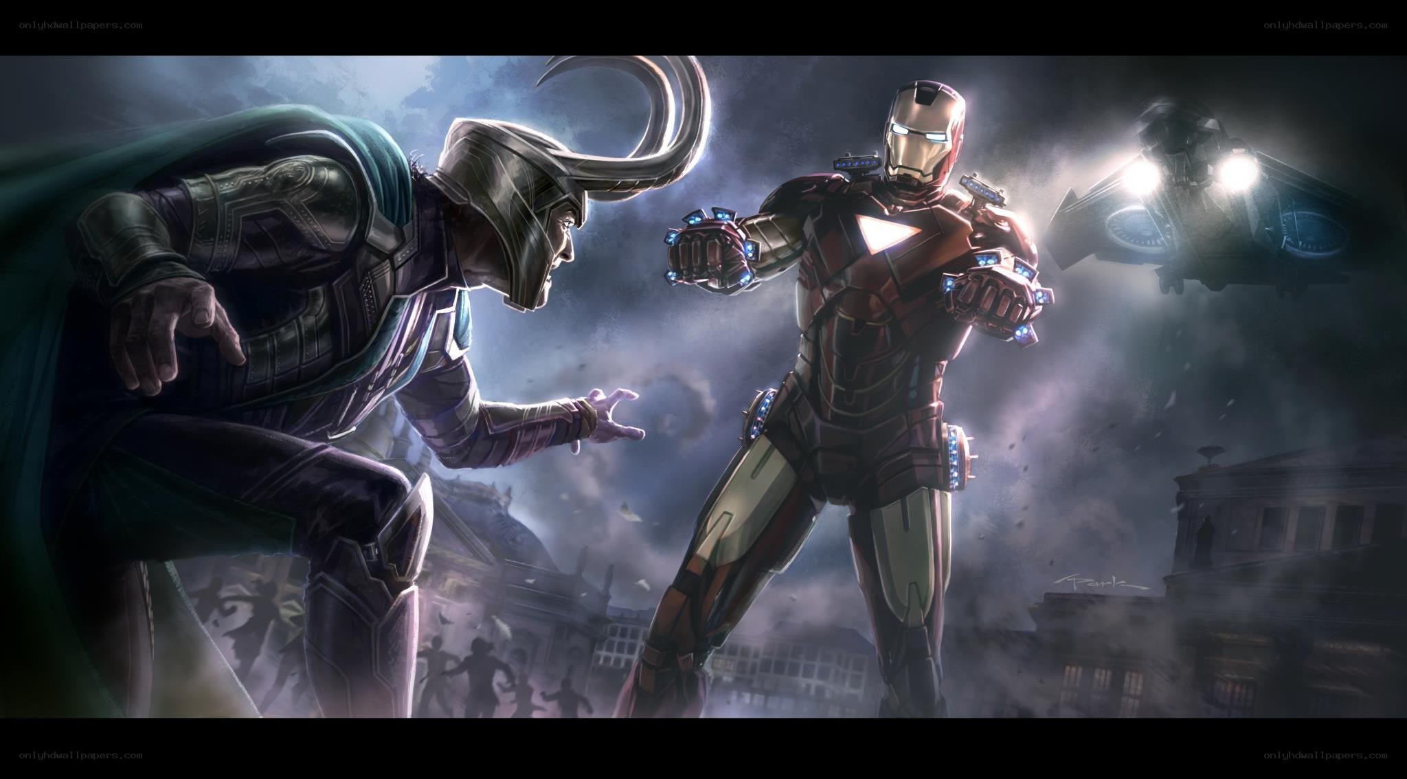 Iron Man vs Loki battle