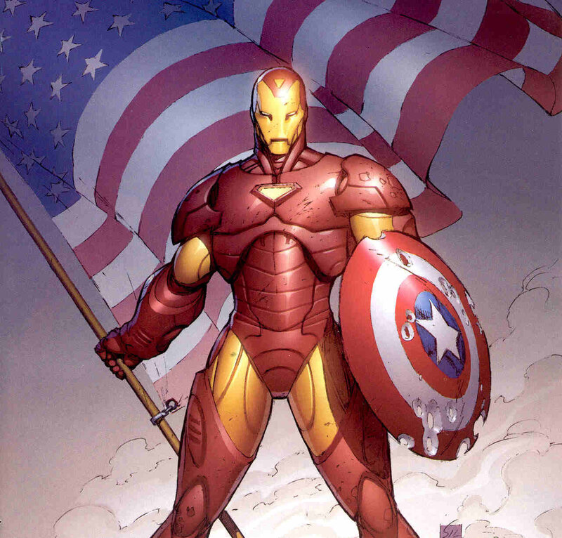 Iron Man with Captain America's shield