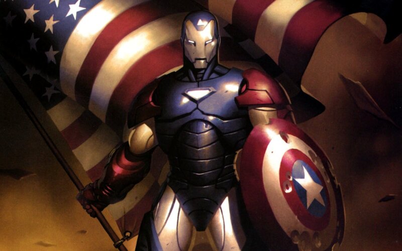 Iron Man with Captain America's shield
