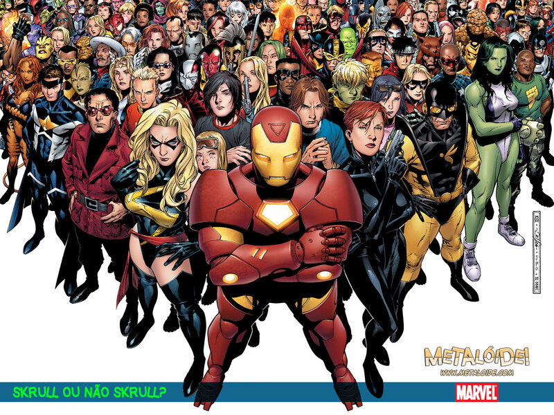 Iron Man with Superheroes — Red, Dramatic