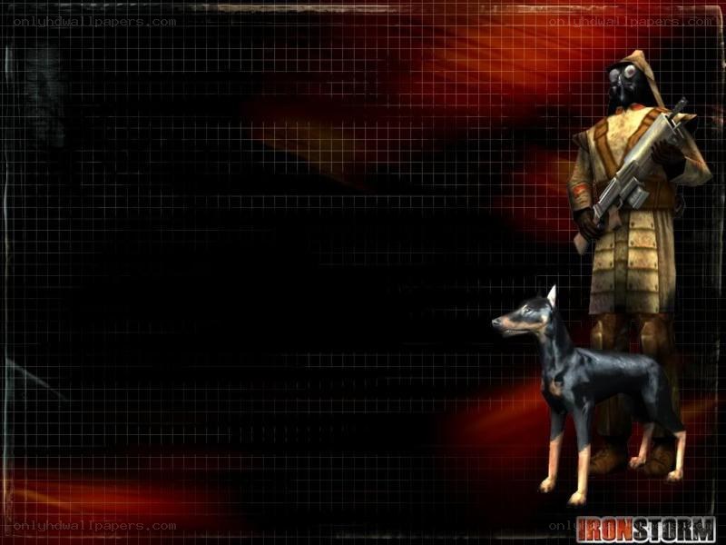 Iron Storm game character with dog