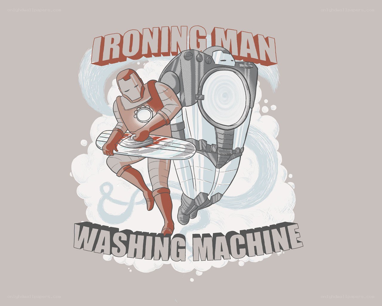 Ironing Man and Washing Machine