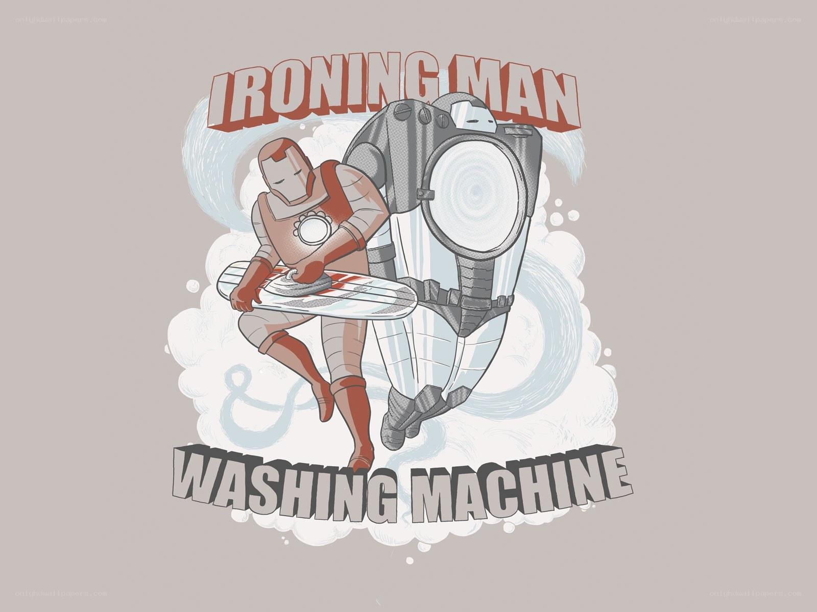 Ironing Man and Washing Machine