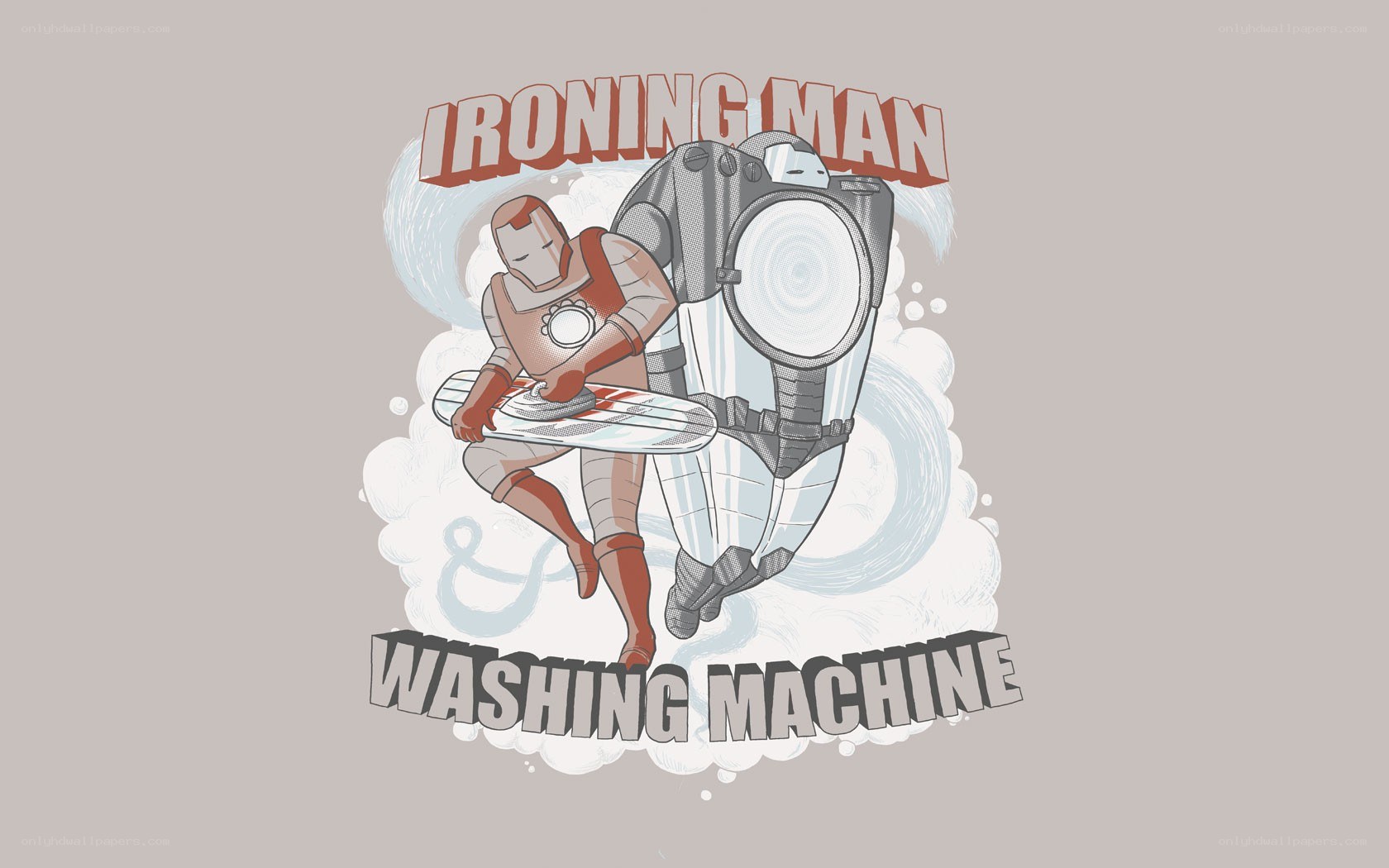 Ironing Man and Washing Machine