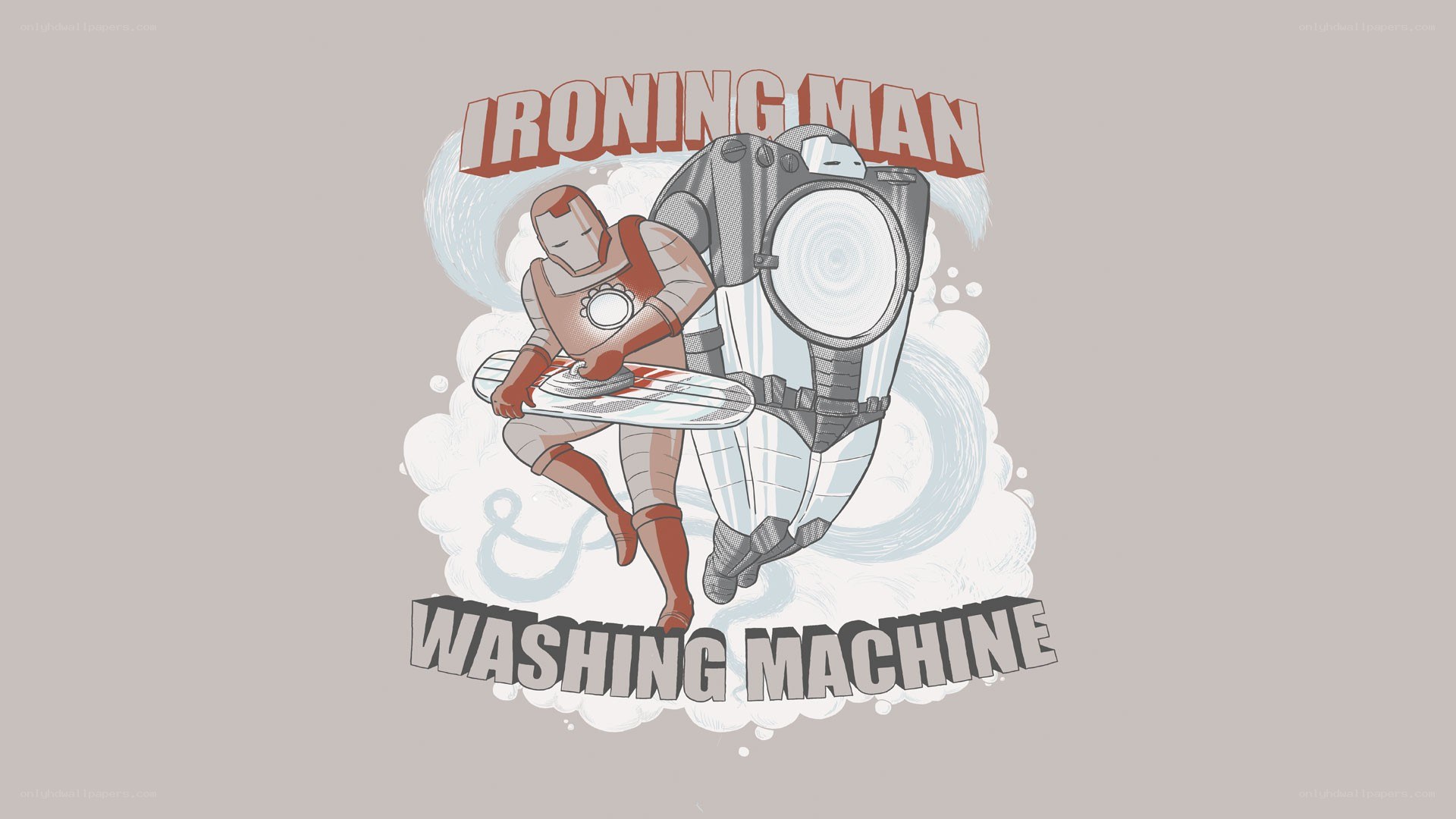 Ironing Man and Washing Machine