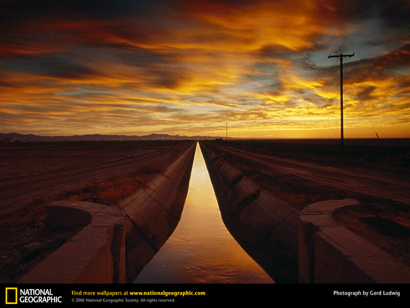 Irrigation Canal at Sunset