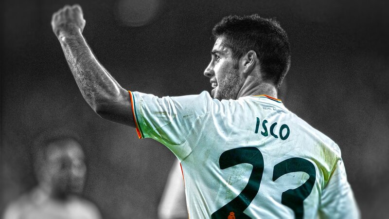 Isco celebrating in Real Madrid jersey