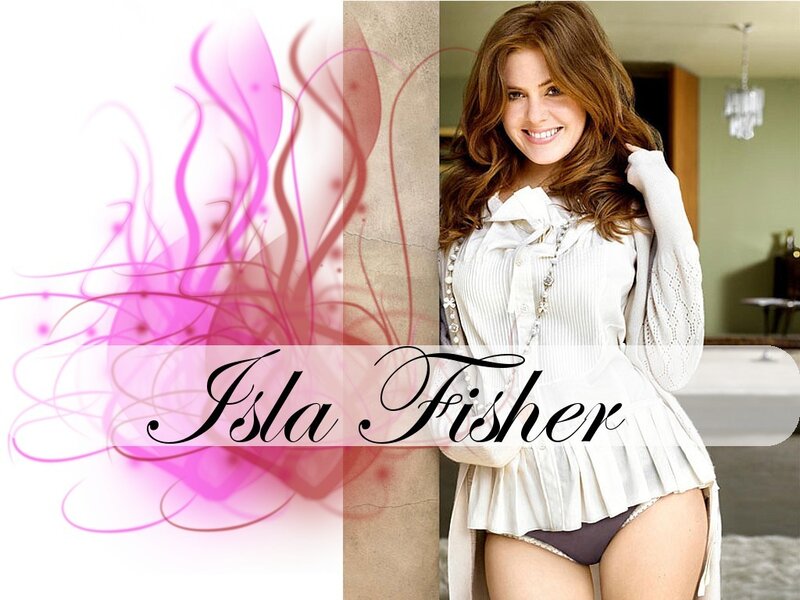 Isla Fisher in white blouse