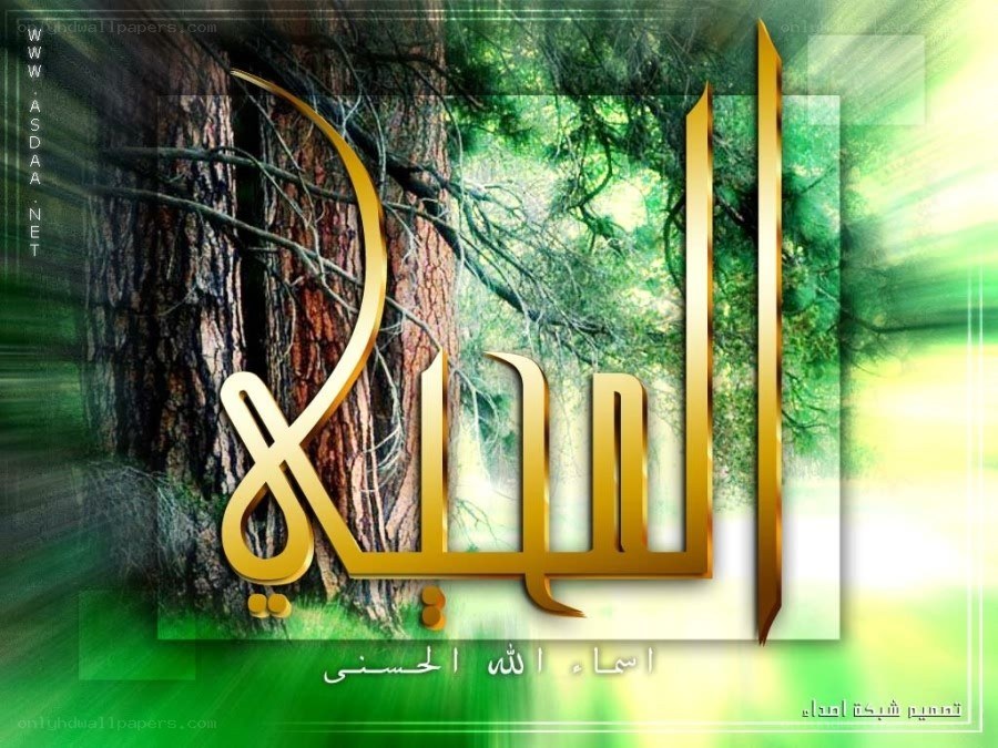 Islamic calligraphy with tree background