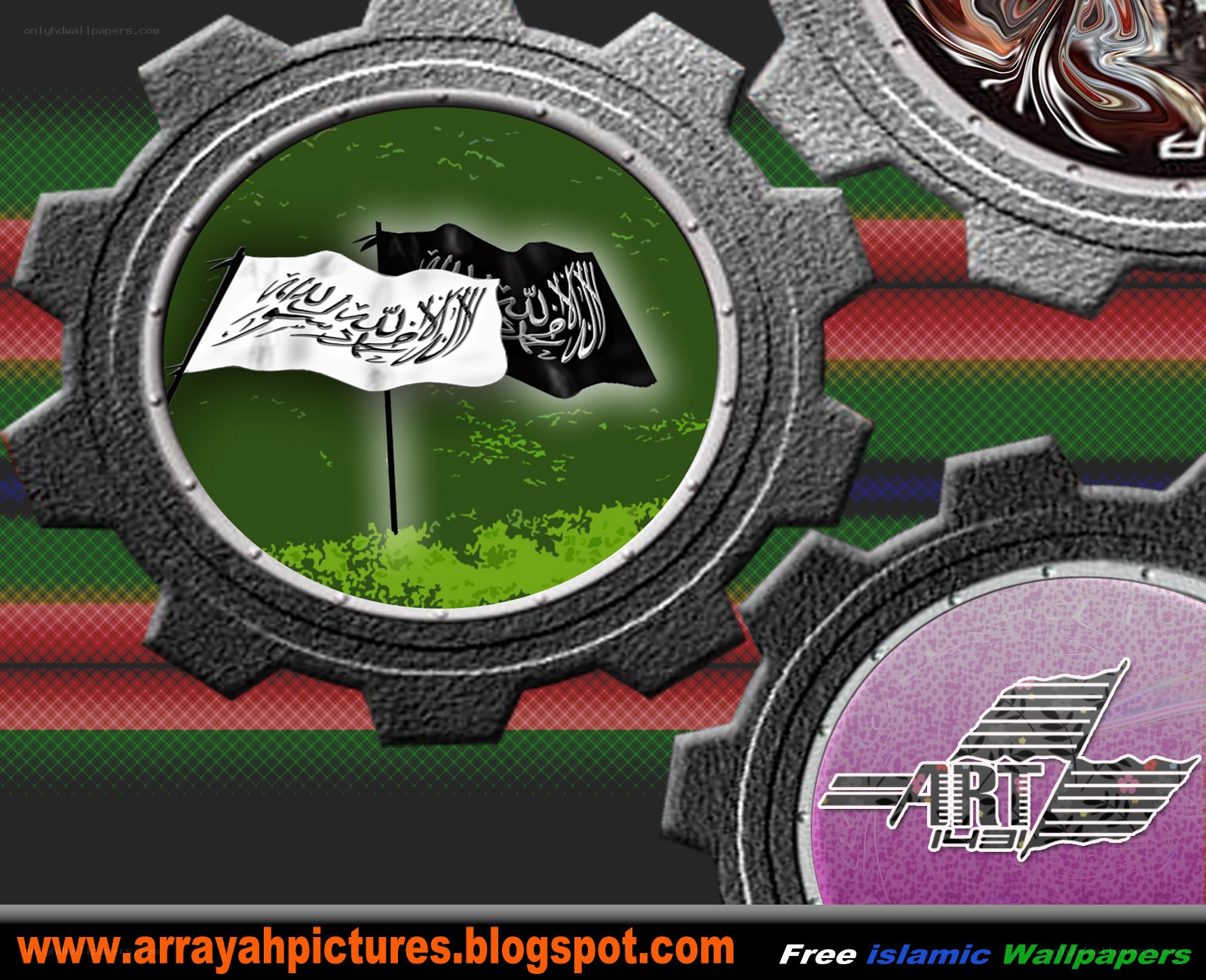 Islamic flag gears wallpaper