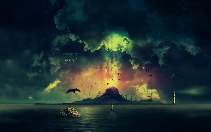 Island Amusement Park — Dark Blue