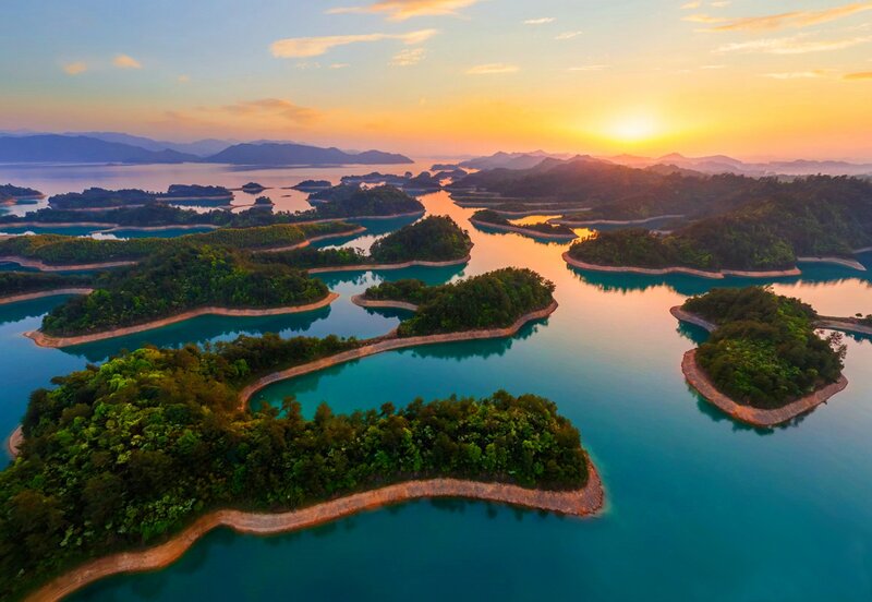 Island Archipelago at Sunset