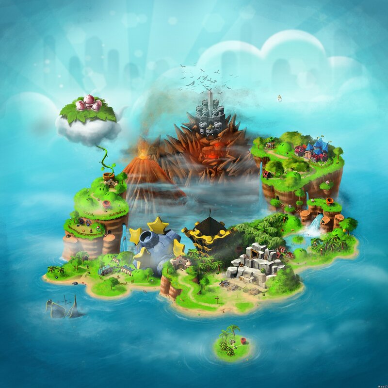 Island Archipelago — Blue, Fantastical, Afternoon