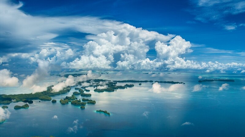Island Archipelago — Blue, Serene, Afternoon, Photograph, Clouds