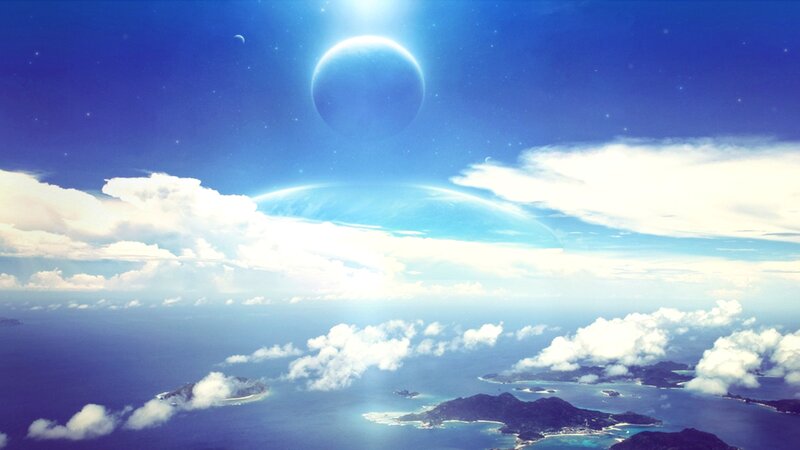 Island Archipelago View — Blue