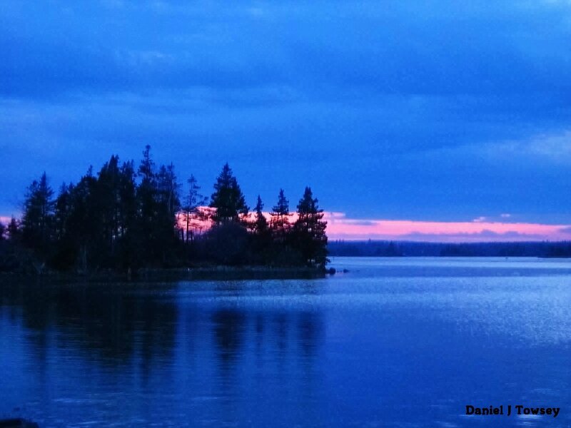 Island at Dusk — Blue, Serene