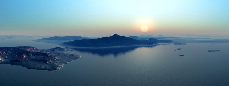 Island at sunset