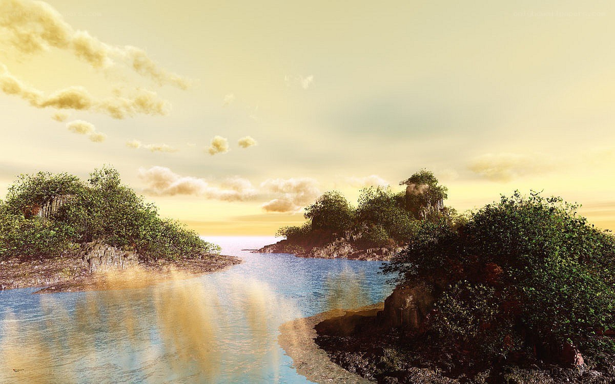 Island at sunset