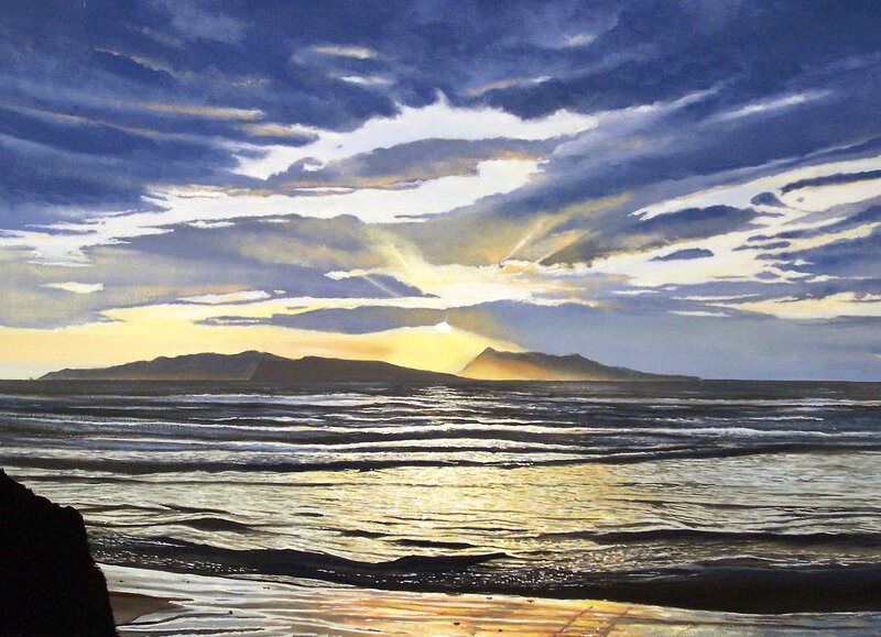 Island at Sunset — Blue, Dramatic