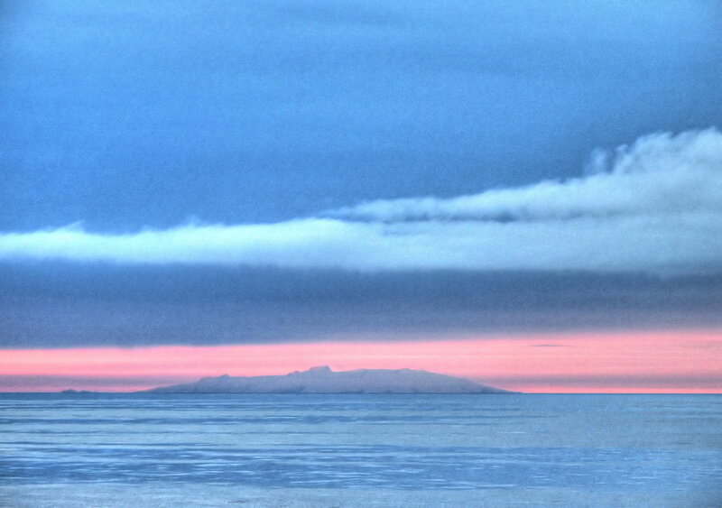 Island at Sunset — Blue, Serene, Photograph