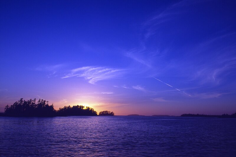 Island at Sunset — Blue