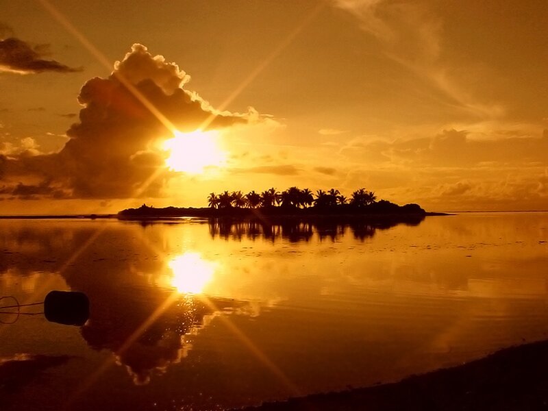 Island at Sunset — Gold