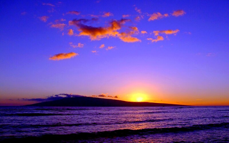 Island at Sunset — Purple, Serene