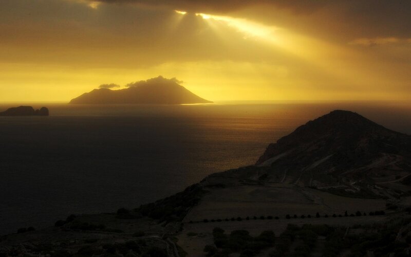 Island at Sunset — Yellow, Dramatic
