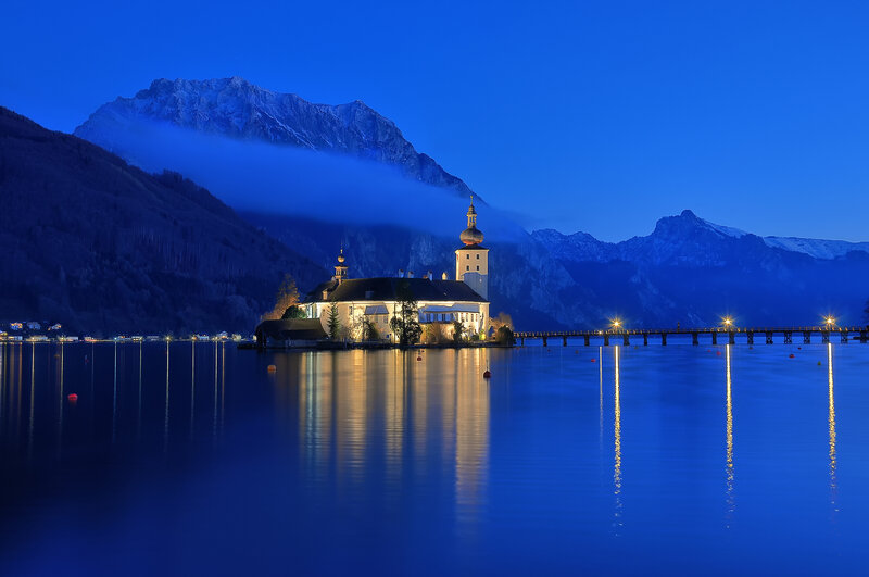 Island Church at Night