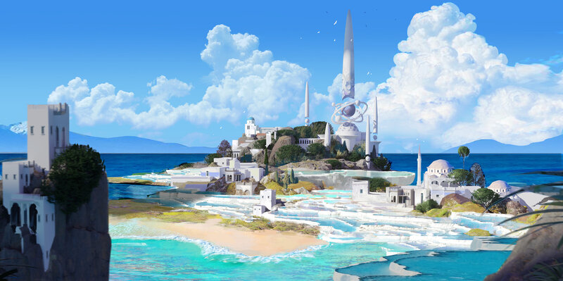 Island City with Spires