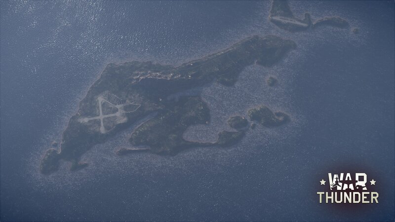 Island from Aerial View — Blue, Serene, 3d Render