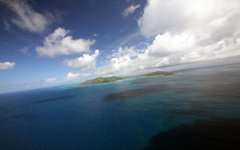 Island from Aerial View — Blue