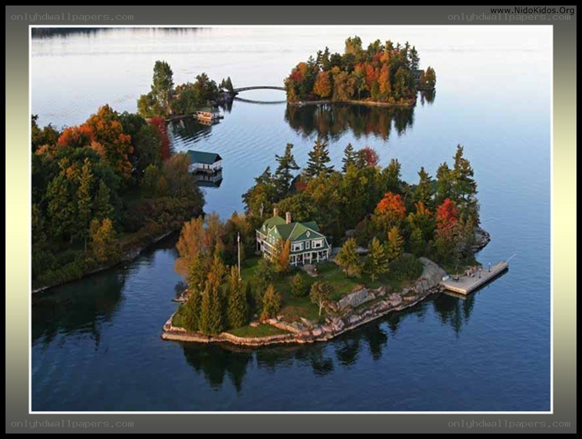 Island homes in autumn